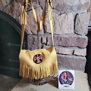 🔷️Genuine Elk Hide Leather Crossbody Purse Bag by Native Americans BNA2